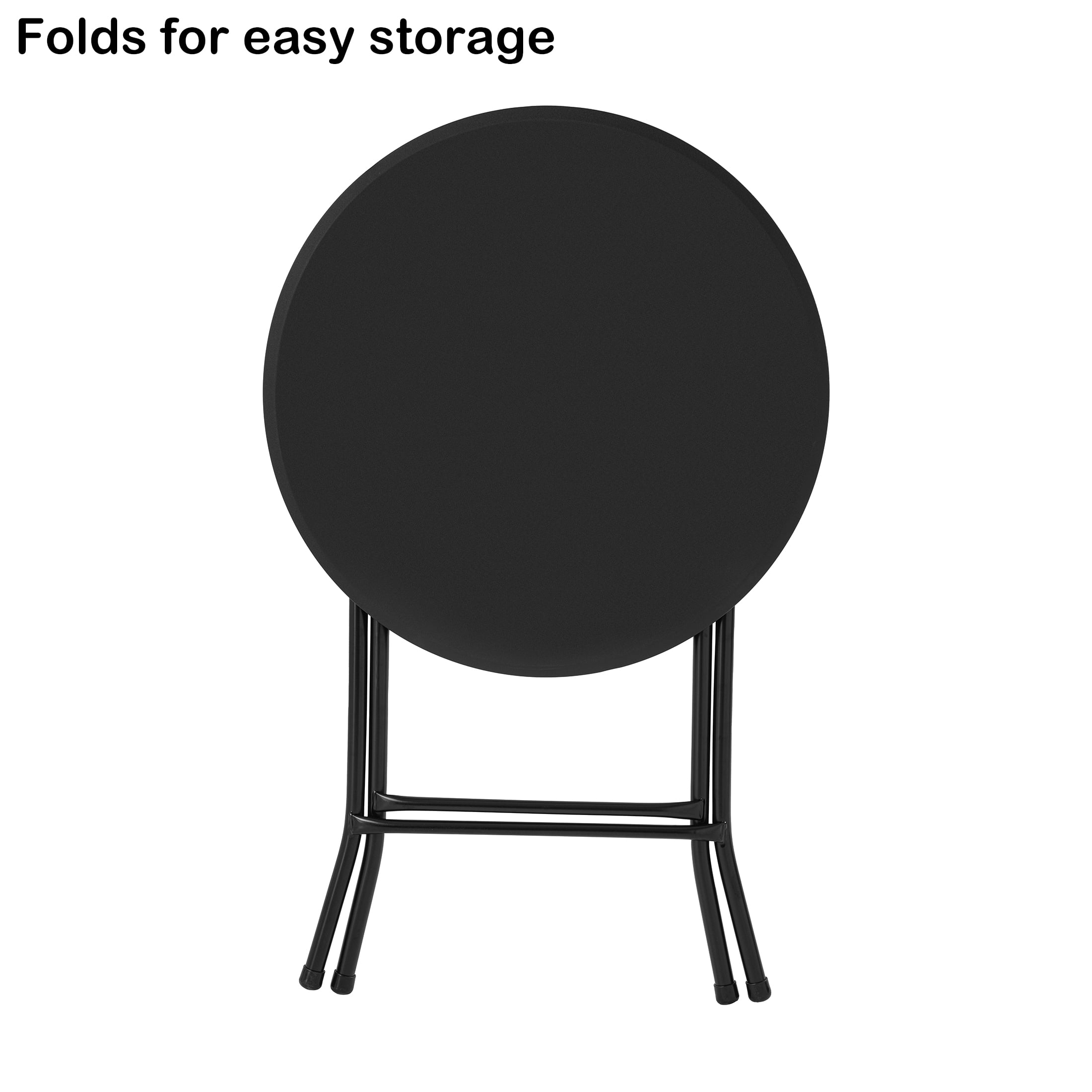 Mainstays 24" Round Bistro Folding Table, Black