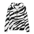 thumbnail image 3 of Suhoaziia Graphic Zip Up Hoodies Y2K Novelty Zebra Stripes Graphic Print Tops Fall Loose Casual Long Sleeve Outdoor Activities Outfits with Pocket Size M, 3 of 6