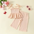 thumbnail image 6 of XINXIAOO Baby Girls Summer 2 Piece Outfits Sleeveless T-Shirt Tops Elastic Waist Long Pants Casual Cute Girl Outfits 6-9 Months, 6 of 6