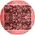 thumbnail image 1 of Ahgly Company Indoor Round Oriental Red Industrial Area Rugs, 4' Round, 1 of 4