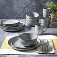thumbnail image 6 of Gibson Home Rockaway Round Stoneware Dinnerware Set, Service for 4, Grey, 6 of 7