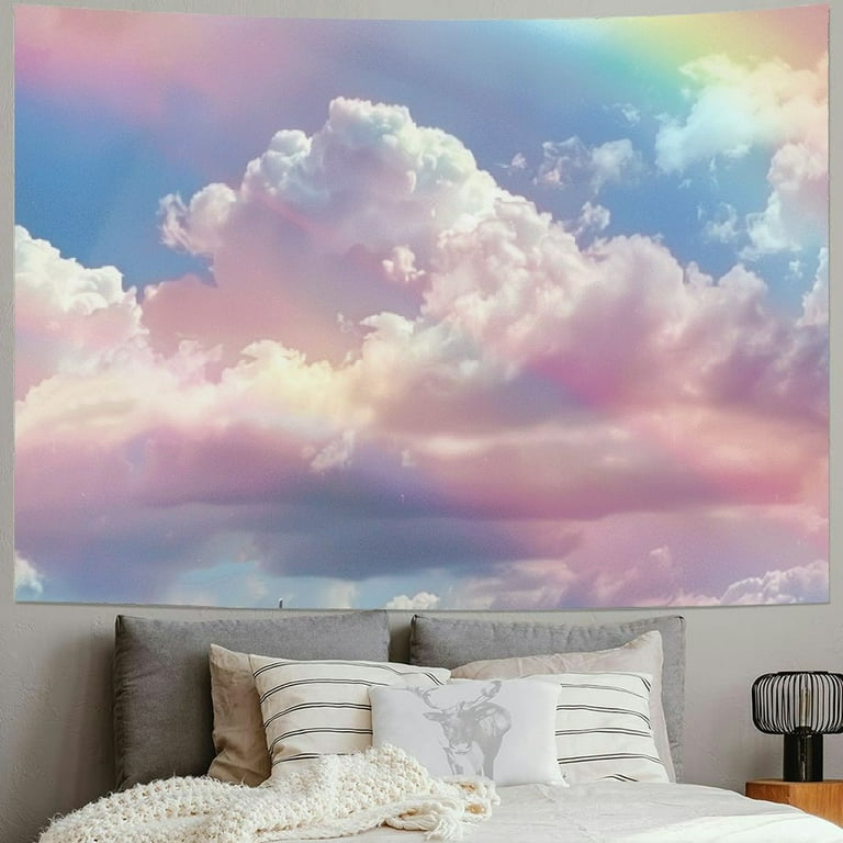 Shiartex Pink Cloud Wall Tapestry for Girls Bedroom Aesthetic - Main Image