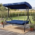 thumbnail image 3 of LAZY BUDDY 3-Seat Patio Swing, Outdoor Porch Swing with Adjustable Canopy & Cushions, Steel Frame, 750lbs, 3 of 8