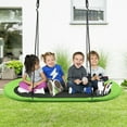 thumbnail image 5 of Gymax 60'' Saucer Tree Swing Surf Outdoor Adjustable Kids Giant Oval Platform Swing Set Green, 5 of 10