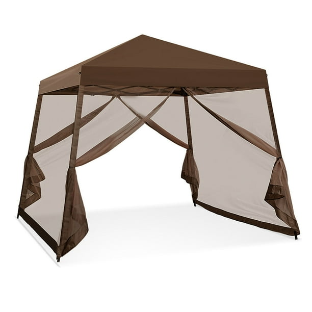 COOS BAY 10' x 10' Slant Leg Pop Up Canopy Tent w/ Mosquito Netting