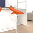 thumbnail image 2 of Contemporary Orange Vinyl Rounded Orbit-Style Back Adjustable Height Barstool with Chrome Base, 2 of 9