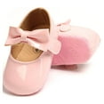 thumbnail image 3 of Gyratedream Infant Newborn Toddler Baby Girls Shoes Mary Jane Flats Bowknot Design Anti-Slip Soft Sole PU Leather Moccasins for Prewalkers Birthday Wedding Crib Shoes, 3 of 12
