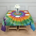 thumbnail image 3 of Colorful Rainbow Tie Dye Spiral Pattern Square Tablecloth,Waterproof Square Table Cover,Wipeable Spillproof Washable Table Cover for Home Kitchen Party Decor 42"X42"(107x107cm), 3 of 6
