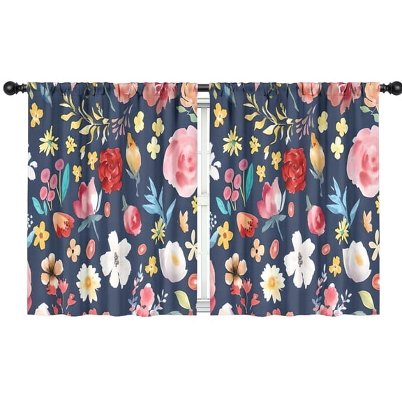 Blackout Kids Curtains,Pioneer Flower Floral Print Pattern Childrens Insulated Curtains Set Of 2,Bedroom Essentials,Toddler Room Decor 42"x54"