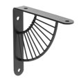 thumbnail image 1 of Riwesomey Soporte de estante Decorativo en forma de abanico con tornillos Estantería para el hogar Artesanía Negro 15cm, 1 of 1