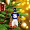 thumbnail image 3 of Personalized Football Ornament Customized Football Christmas Ornaments Football Ornament Christmas Hanging Décor Gift for Football Fans Football Gifts Gift for Football Player (FB 18) - 3199 (Red), 3 of 8