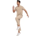 thumbnail image 3 of Niaahinn Scrubs for Men Set – V-Neck Top & Straight Leg Pants Stretch Nursing Uniform Set with Adjustable Waistband and Multiple Pockets, 10 Colors, 3 of 5
