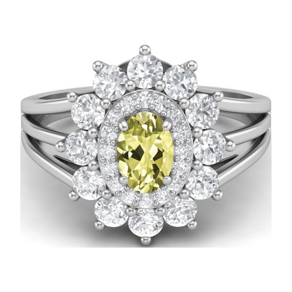 4.03 Ctw Oval Natural Lemon Quartz 925 Sterling Silver Solitaire Valentines Day Gifts Ring