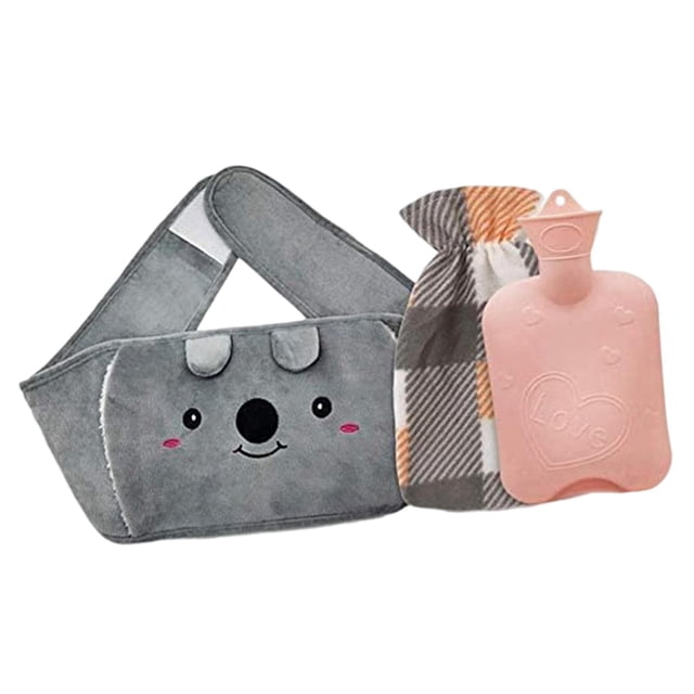 Bolsa de agua caliente, con funda para la cintura Terapia de frío y calor Botella de agua caliente de goma Bolsa de agua caliente para piernas Cintura Rosa Sunnimix Calentador de cintura