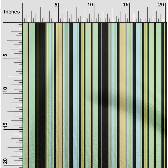 oneOone Cotton Poplin Fabric Multicolor Stripe Decor Fabric Printed BTY 42 Inch Wide