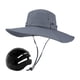 thumbnail image 4 of Gorra de pescador, sombrero de sol transpirable para verano, sombrero de pesca con capucha para exteriores. Gris, 4 of 9