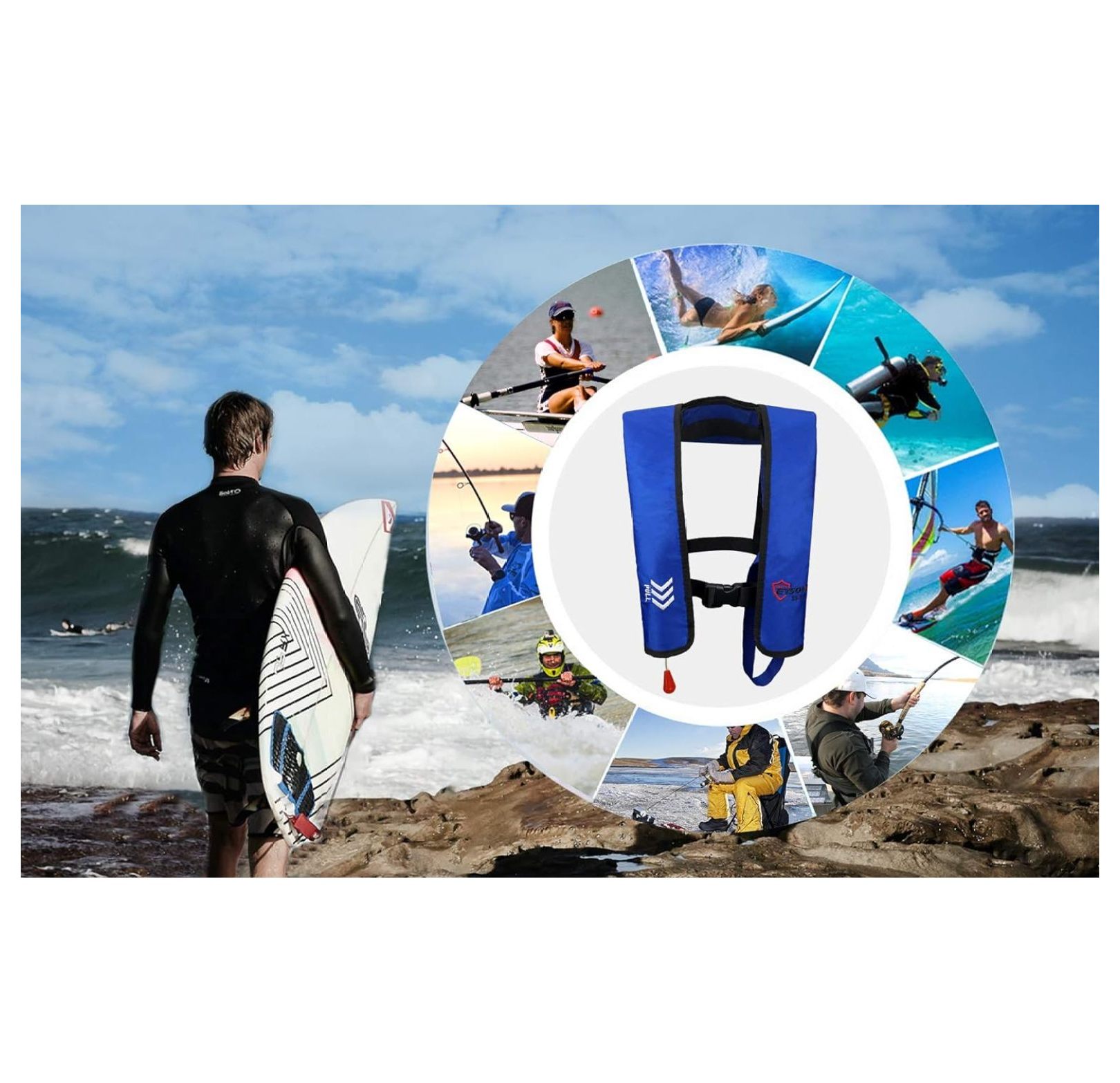 Inflatable Life Inflatable Life Vest for Adult Classic Manual