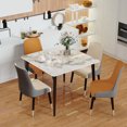 thumbnail image 1 of Mesa de comedor Rectangular, mueble con textura Natural, marco de Metal superior de piedra sinterizada para comedor, 1 of 4