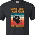 thumbnail image 4 of Inktastic Drummer Funny Retro Plans with My Drums T-Shirt, 4 of 5