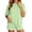 *Army Green, variant on Women's Striped 2 Piece Pajama Set ,Short Sleeve Crew Neck Top and Lounge Shorts with Pockets Red,S