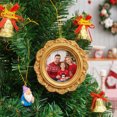thumbnail image 4 of Christmas Photo Ornament,Picture Frame Cedar Embossing Edge Decoration Hanging Keepsake for Christmas Tree Mantel Home Decor, 4 of 6