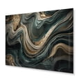 thumbnail image 2 of Designart "Abstract Artwork with Wave Twists" Abstract Liquid Ink Metal Art Living Room, 2 of 5