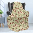 thumbnail image 4 of Deer Soft Flannel Fleece Throw Blanket, Paisley Deer Ornate Swirled Abstract Christmas Motifs, Cozy Plush for Indoor and Outdoor Use, 70" x 90", Olive Green Pale Green, by Ambesonne, 4 of 5