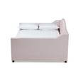 thumbnail image 4 of Baxton Studio Perry Light Pink Velvet Button Tufted Queen Size Daybed with Trundle, 4 of 11