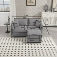 thumbnail image 5 of Alexent 2-Seat Modular Sectional Sofa with 1 Movable Ottomans, Upholstered Sofa Chair, for Apartment Living Room Office, Light Gray, 5 of 10