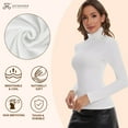 thumbnail image 4 of Joyshaper Women's Turtleneck Long Sleeve T-Shirt Basic Solid Color Slim Fit Top, 4 of 6