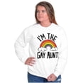 thumbnail image 5 of Cute Rainbow Proud LGBTQ Gay Auntie Women Crewneck Sweatshirt Brisco Brands M, 5 of 6