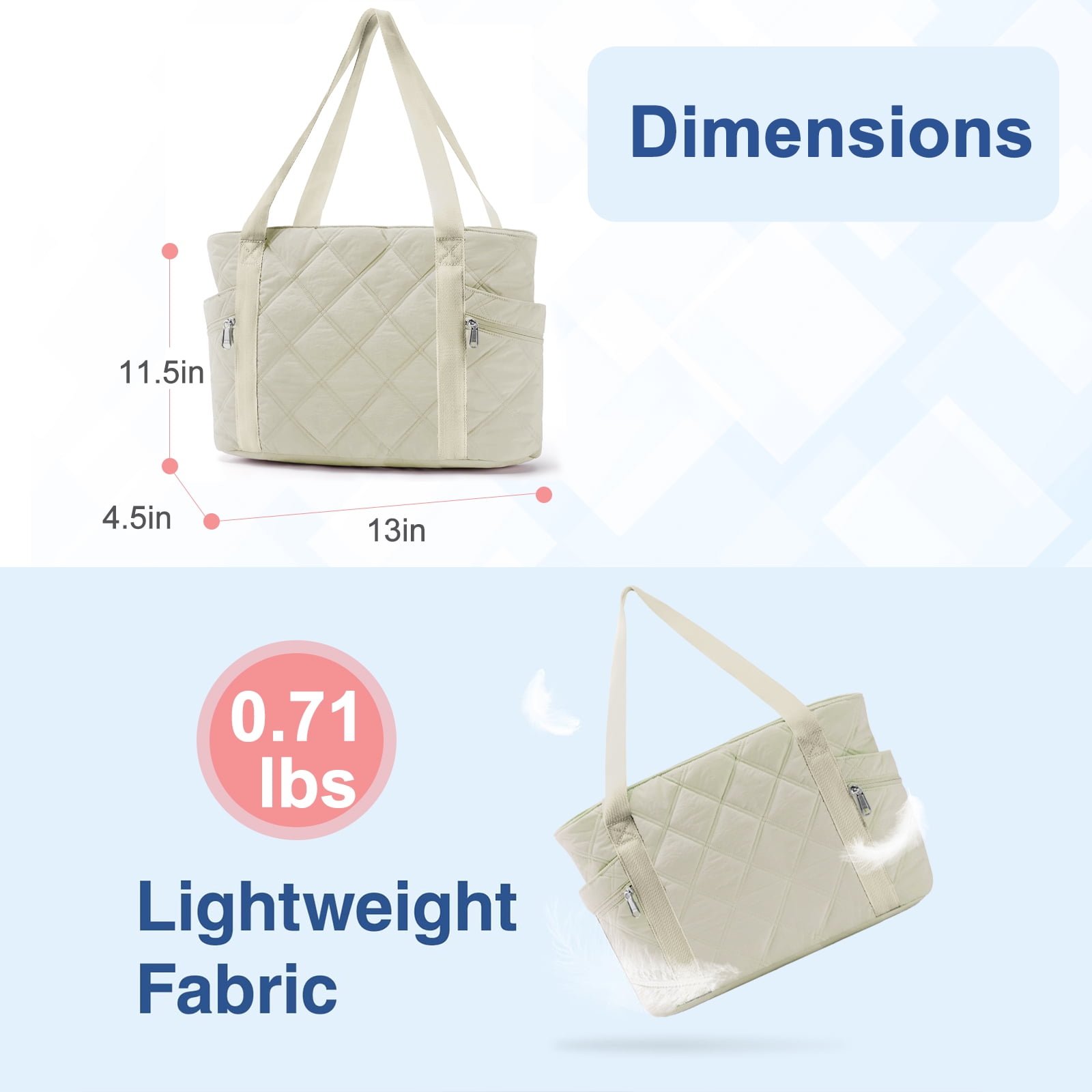 Gynky Tote Bag for Women Travel Bags Quilted Carry On Shoulder Bag for Travel Gym Weekend, Beige