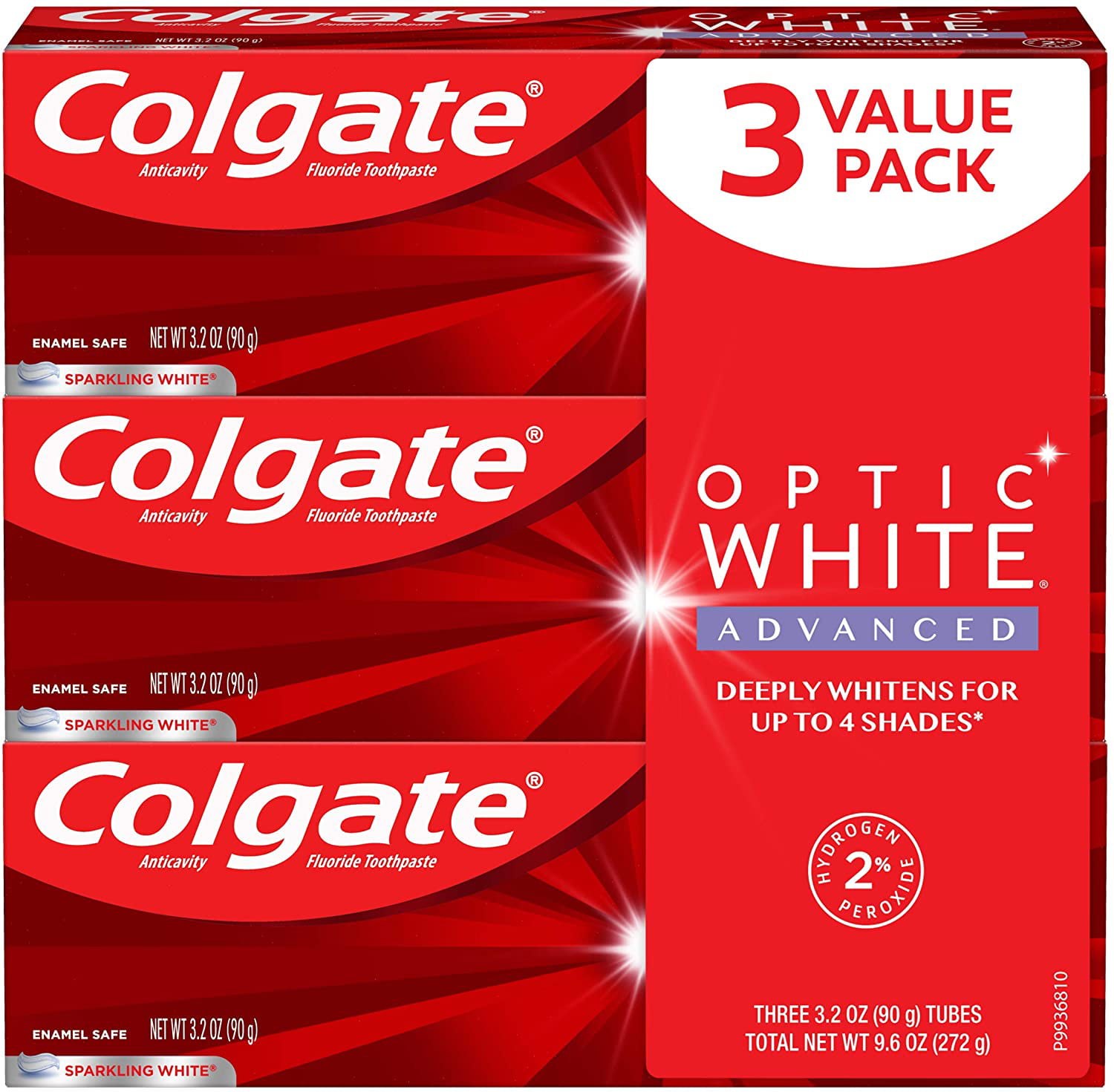 Colgate Optic White Advanced Teeth Whitening Toothpaste, 2 ...