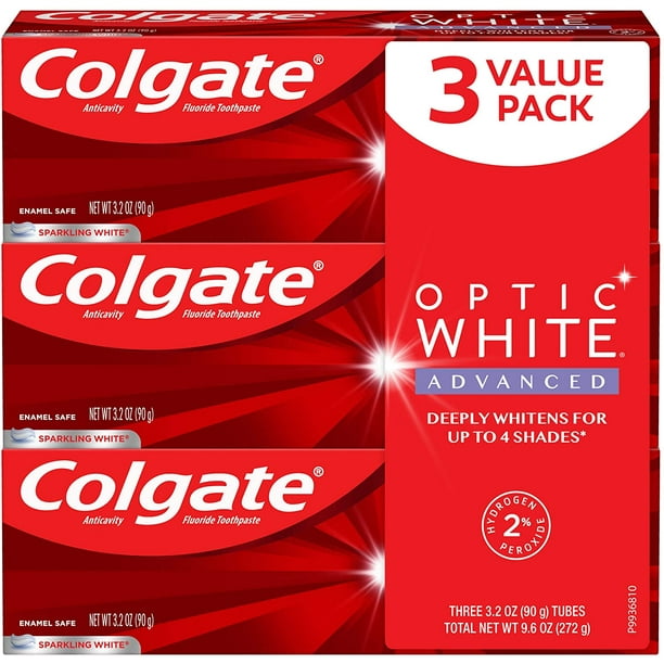 Colgate Optic White Advanced Teeth Whitening Toothpaste, 2 ...