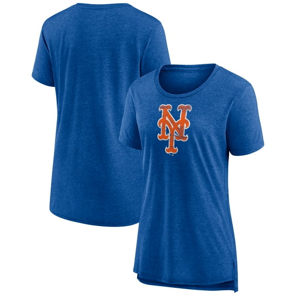 Women's Royal New York Mets Weathered Official Logo Tri-Blend T-Shirt