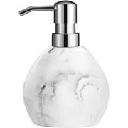 Luxspire Hand Soap Dispenser, 15.2 oz Marble Hand Lotion Bottle,   Pump Lotion Container, Refillable Liquid Hand Soap Jar, Resin Shower Dispensers for Bathroom, Kitchen, Gravel White