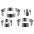 thumbnail image 1 of Juego de aros redondos para tartas de 4, 6, 8 y 10 pulgadas, cortador de galletas, molde circular para tartas y galletas, aro de acero inoxidable para repostería, 1 of 6