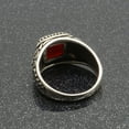 thumbnail image 6 of Silver Handmade Ring 925k Sterling Silver Red Square Shape Carnelian GemStone Ring Men's Ring with Round Stones Outstanding Gift KCR023, 6 of 7