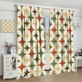 thumbnail image 2 of Vintage Geometric Curtains, Modern Mid Century Classic Iconic Brown Green Beige Diamond Pattern, Blackout Rod Pocket Window Treatments for Living Room Bedroom Bathroom Kitchen 26"W x 63"L (Pack of 2), 2 of 6