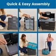thumbnail image 6 of ECR4Kids Universal Rolling Utility Cart with Canvas Organizer Bag, Mobile Storage, Turquoise/Grey, 6 of 9