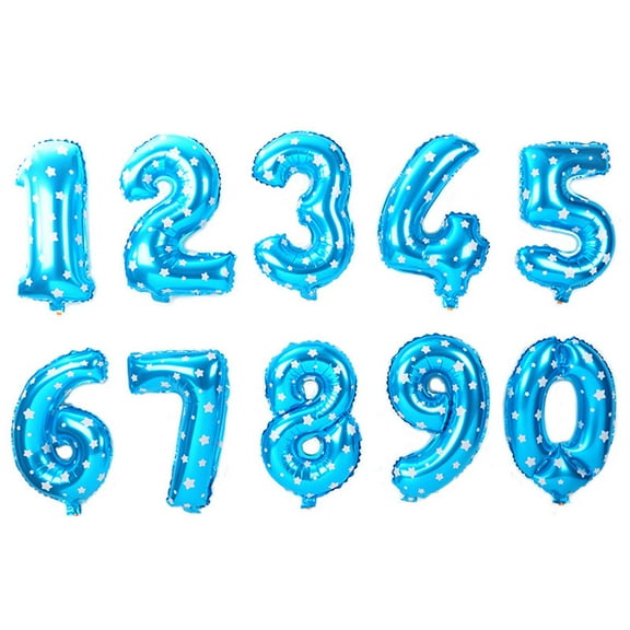 FRCOLOR 32 Inch Aluminium Foil Digital Balloons Number Balloons Party Supplies for Birthday Wedding Anniversary Decoration (Blue Printing Number 1)