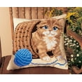thumbnail image 3 of Vervaco Cross Stitch Cushion Kit Cat PN-0008534, 3 of 3