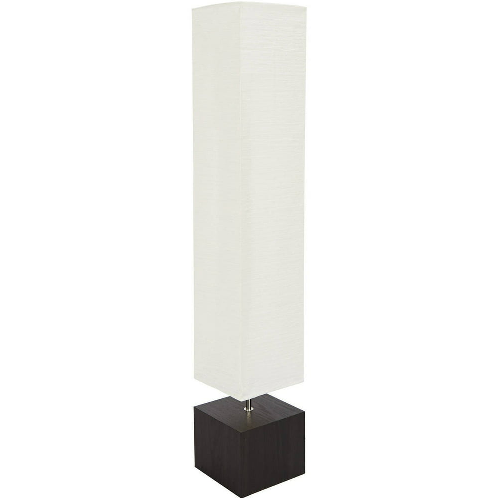 Mainstays Rice Paper Floor Lamp with Dark Wood Base with Bulb - Walmart
