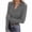 Gray, variant on Lenpel Women's Thermal Shirts Long Sleeve V Neck Collared Ribbed Knit Slim T-Shirts Base Layer Tops with Thumb Holes(Red,X-Large)