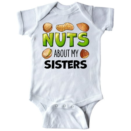 

Inktastic Nuts About My Sisters Peanut Almond Pistachio Gift Baby Boy or Baby Girl Bodysuit