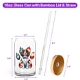 thumbnail image 5 of Patriotic English Springer Spaniel 4th of July Independence Paws 16oz Glass Cup Mug Springers Dog Lover Gifts Glass Can with Bamboo Lid and Straw - 02010, 5 of 5