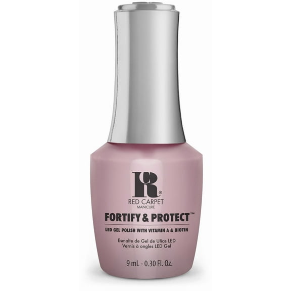 Red Carpet Manicure Fortify & Protect LED Gel Nail Color - Long-Lasting, Vibrant, Professional Quality, High Shine, Chip-Resistant - Infused with Vitamin A & Biotin (Designer Darling, 0.3 Fl Oz)