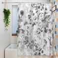 thumbnail image 6 of Spring Summer Black Flowers Shower Curtain, Eucalyptus Leaves Plants Waterproof Shower Curtain Set with 12 Hooks Lightweight Bath Curtains Fabric Bathroom Decor 72x84 Inches, 6 of 9