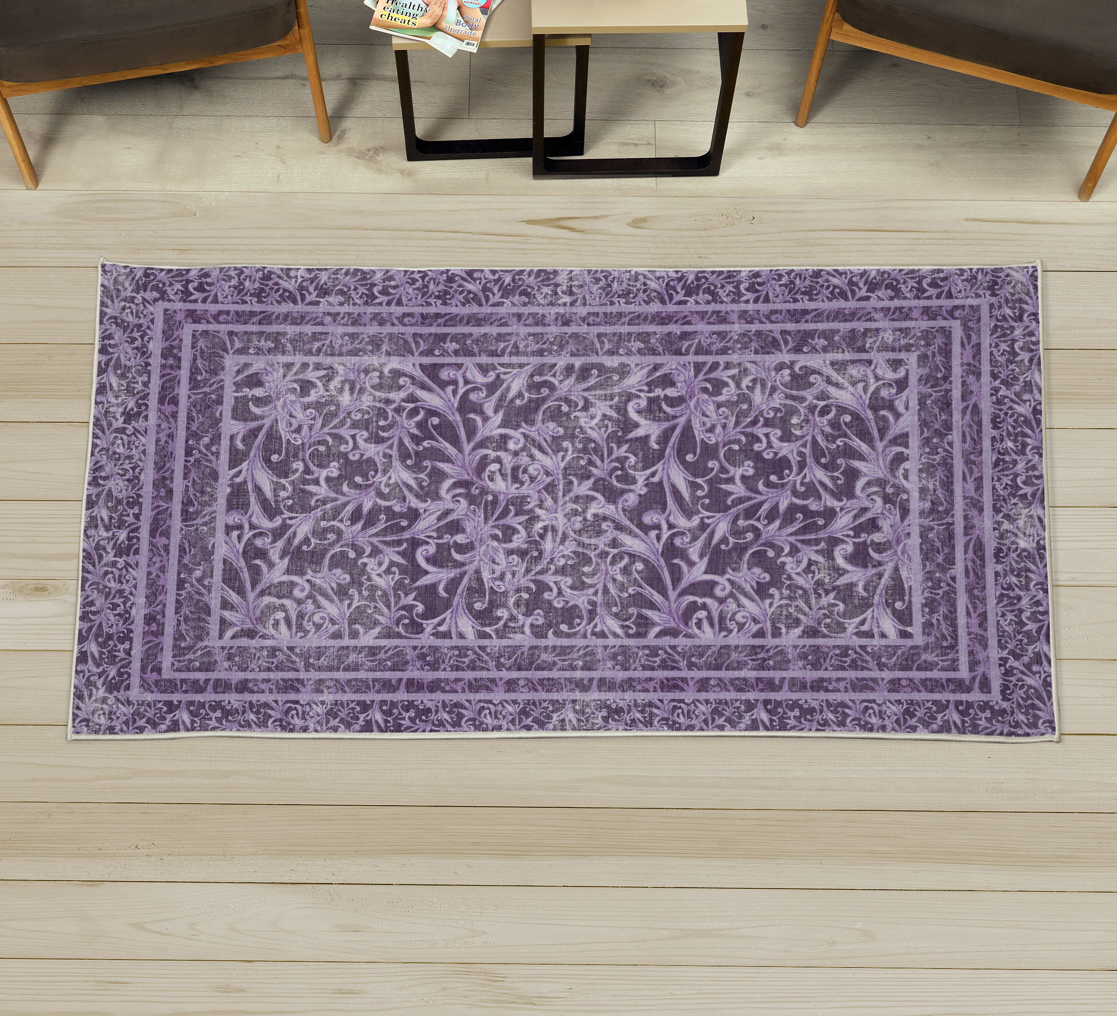 Vintage Decorative Rug, Abstract Design Soft Pastel Colors of Swirling ...