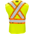 thumbnail image 2 of Ironwear 1287 Class 2 Flame-Retardant X-Back Safety Vest w/ Zipper & Radio Clips, 2 of 3